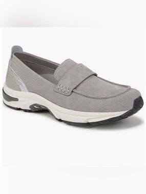 Vionic 23Walk Grey Suede Orthotic Walking Arch Support Comfort Loafer NWOT